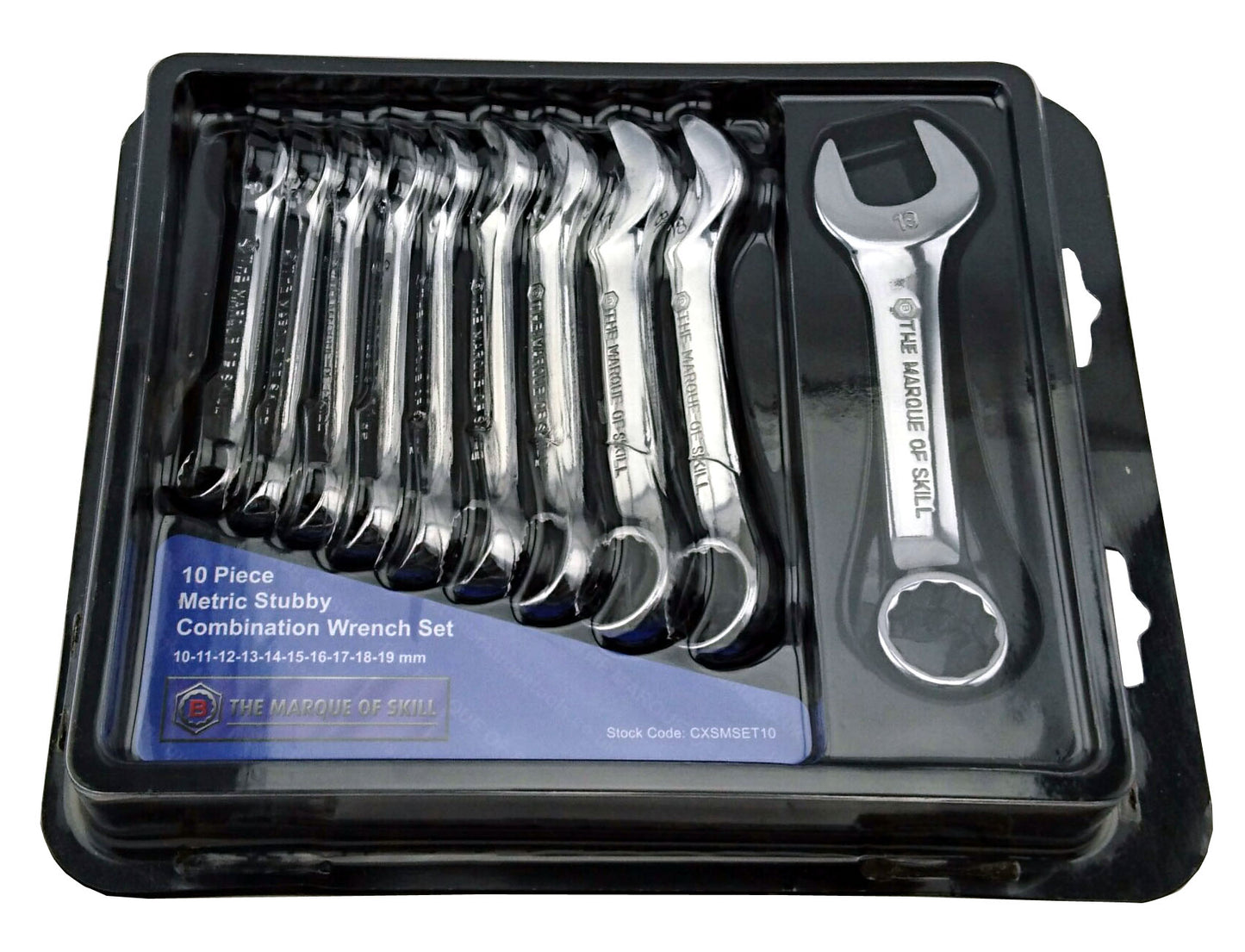 12pc Ratchet Spanner Set 8-19mm + Stubby Spanner Set - Britool Hallmark