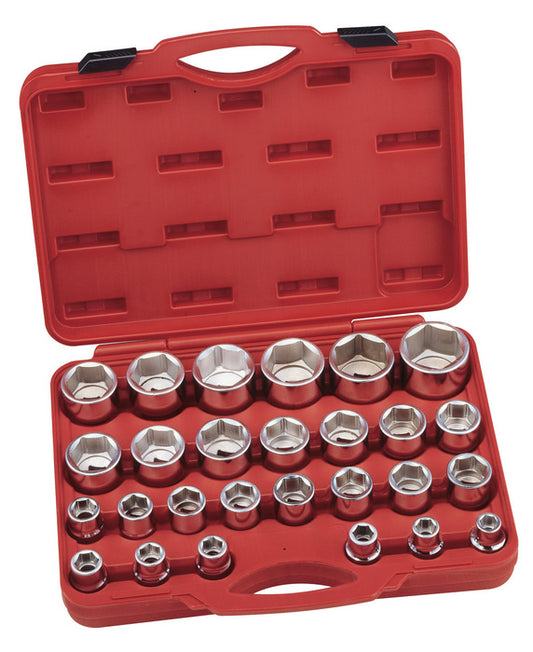 Genius Tools 27-Piece 3/4" Drive Metric Hand Socket Set 17 to 60mm