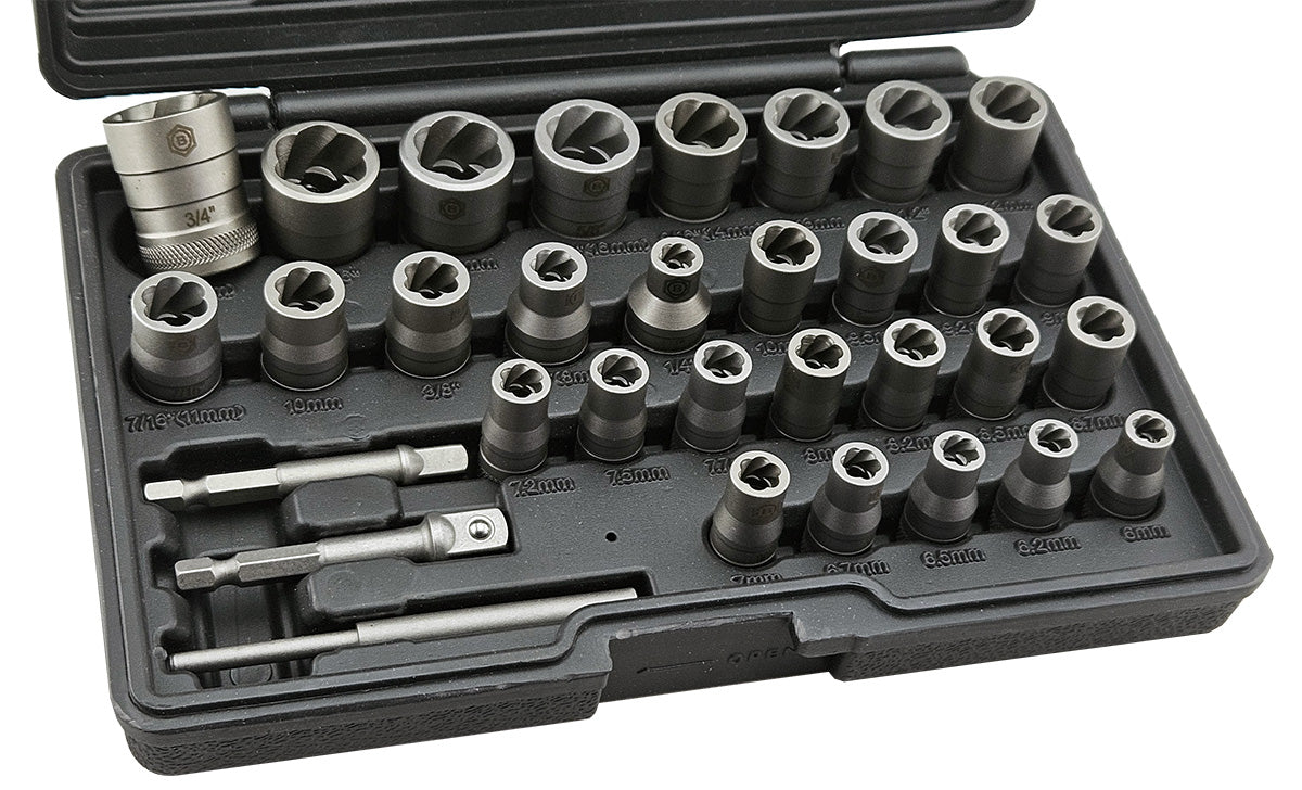 32pc Socket Extractor Set for Removing Damaged Nuts - Britool Hallmark