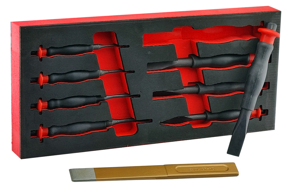 8 PIECE HEAVY DUTY PUNCH & CHISEL SET + FREE EXTRA SLIM CHISEL BRITOOL HALLMARK