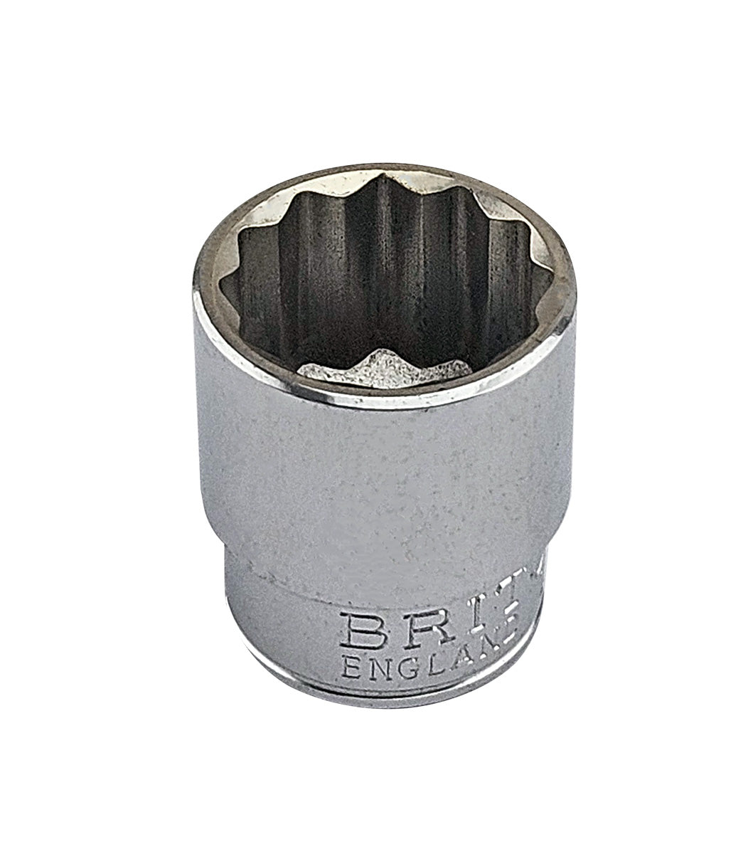 BRITOOL ENGLAND 1/2" DRIVE METRIC 12-POINT SOCKET RANGE, SIZES 10 - 32MM