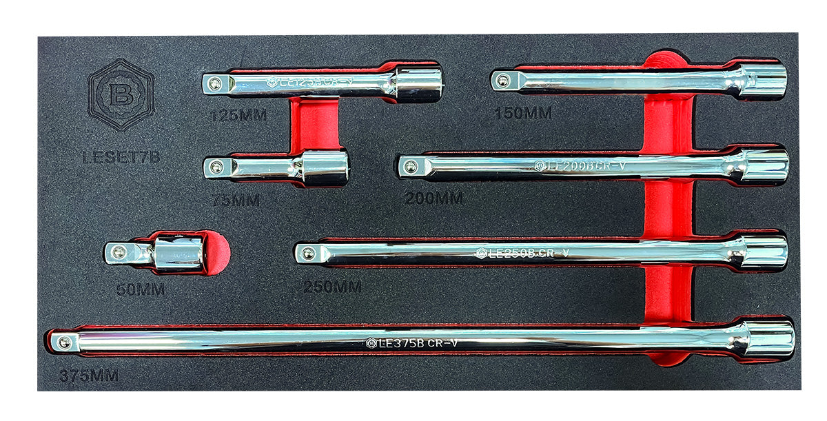 7Pc Fixed Extension Bar Set, 1/2" Drive - Britool Hallmark