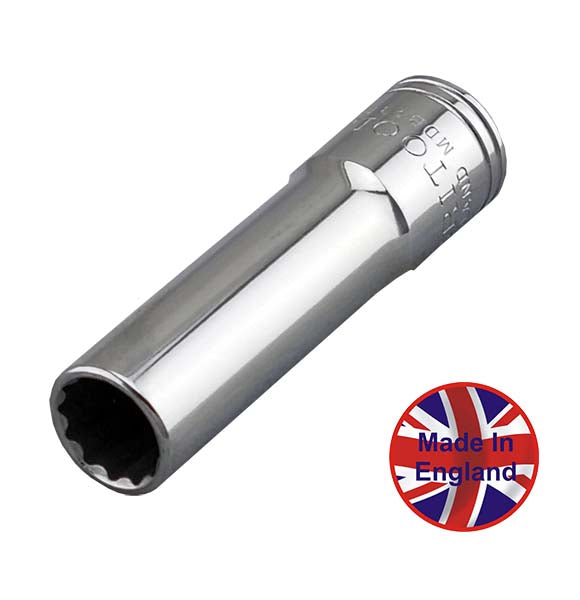 Britool England Metric Deep 3/8" Drive 12-Point Socket Range, Sizes 9-19mm