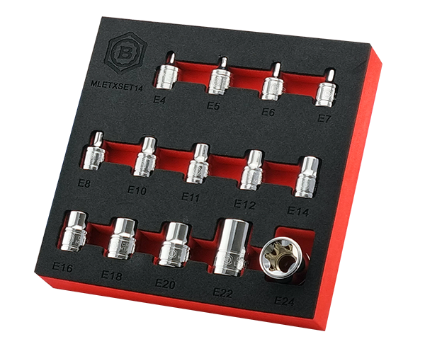 Torx Star Bit Socket Set 3/8" Drive + E-Torx Socket Set - Britool Hallmark