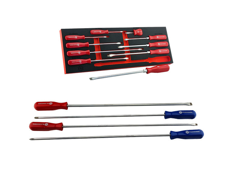 Britool 10Pc Slotted & Flared Screwdriver Set + 4pc XL Screwdriver Set
