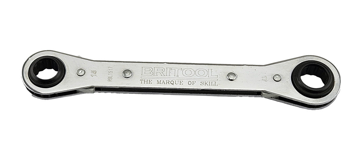 Britool Metric Latch-On Flat Ratcheting Ring Spanner Range