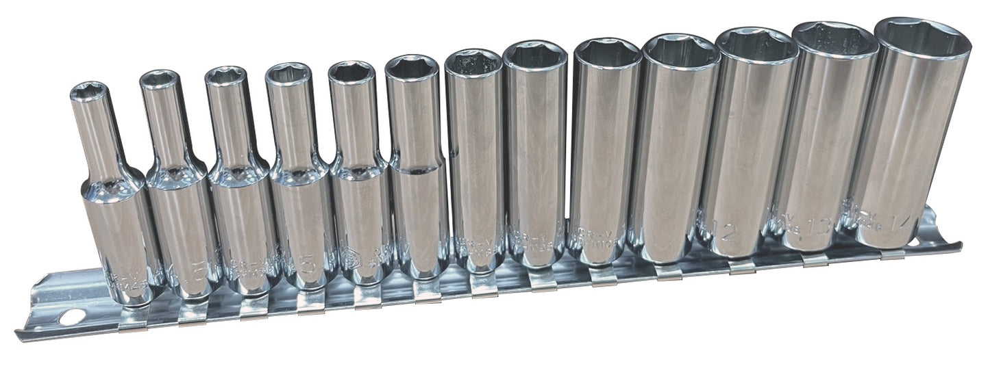 1/4" Drive Standard & Deep Socket Sets 4-14mm From Britool Hallmark