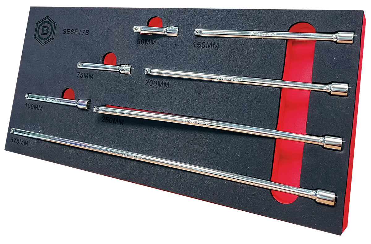 7Pc Fixed Extension Bar Set, 1/4" Drive, From Britool Hallmark