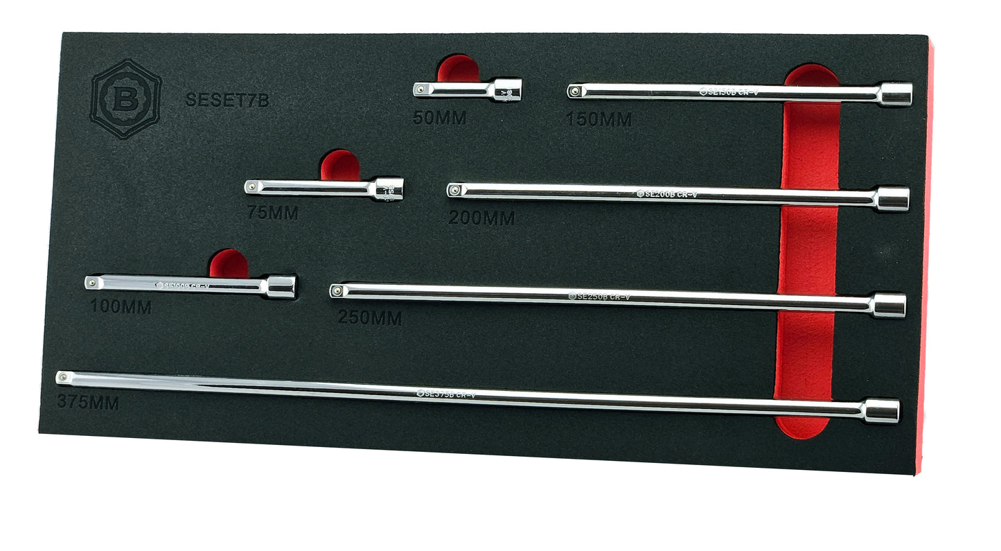1/4" Drive Socket, Ratchet & Accessory Set + Extension Bar Set