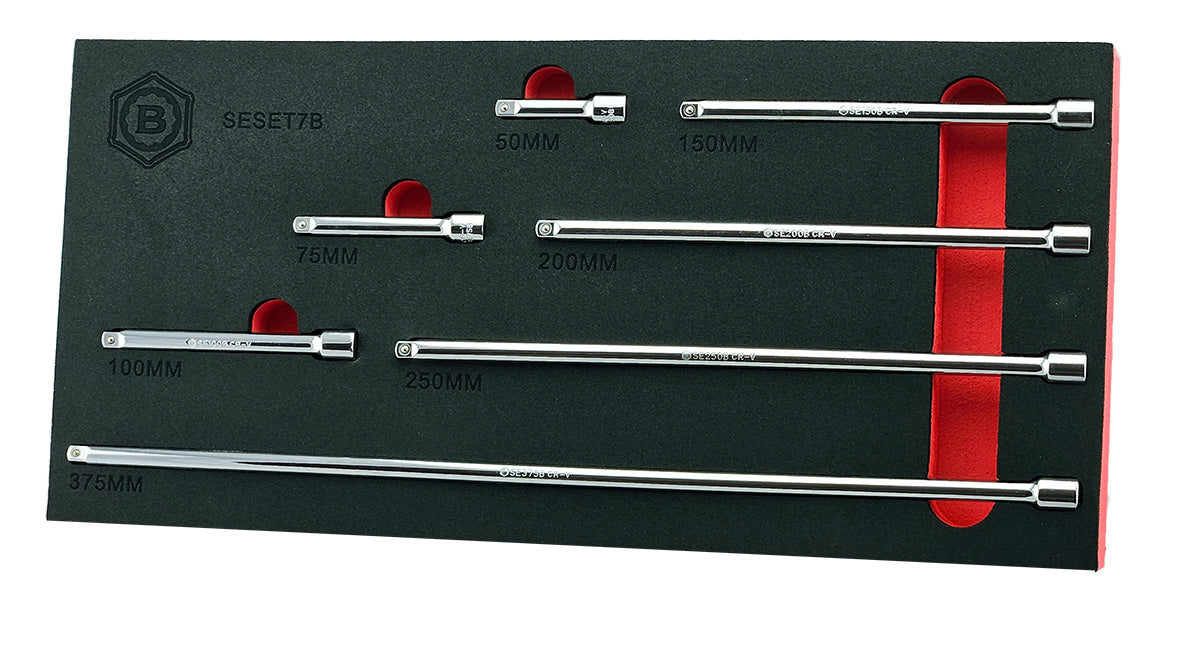 Britool 1/4" Drive Standard & Deep Socket Sets 4-14mm + Extension Bar Set