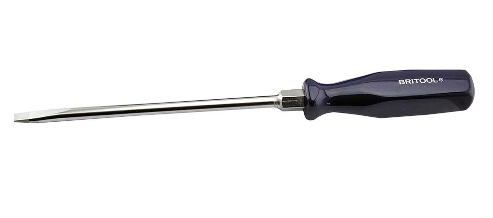 Britool Slotted Flat Blade Screwdriver With Flared Tip 10mm X 200mm