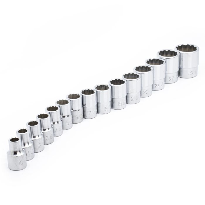 15 Piece 1/2" Drive Bi-Hex Socket Set Genius Tools TW-415M