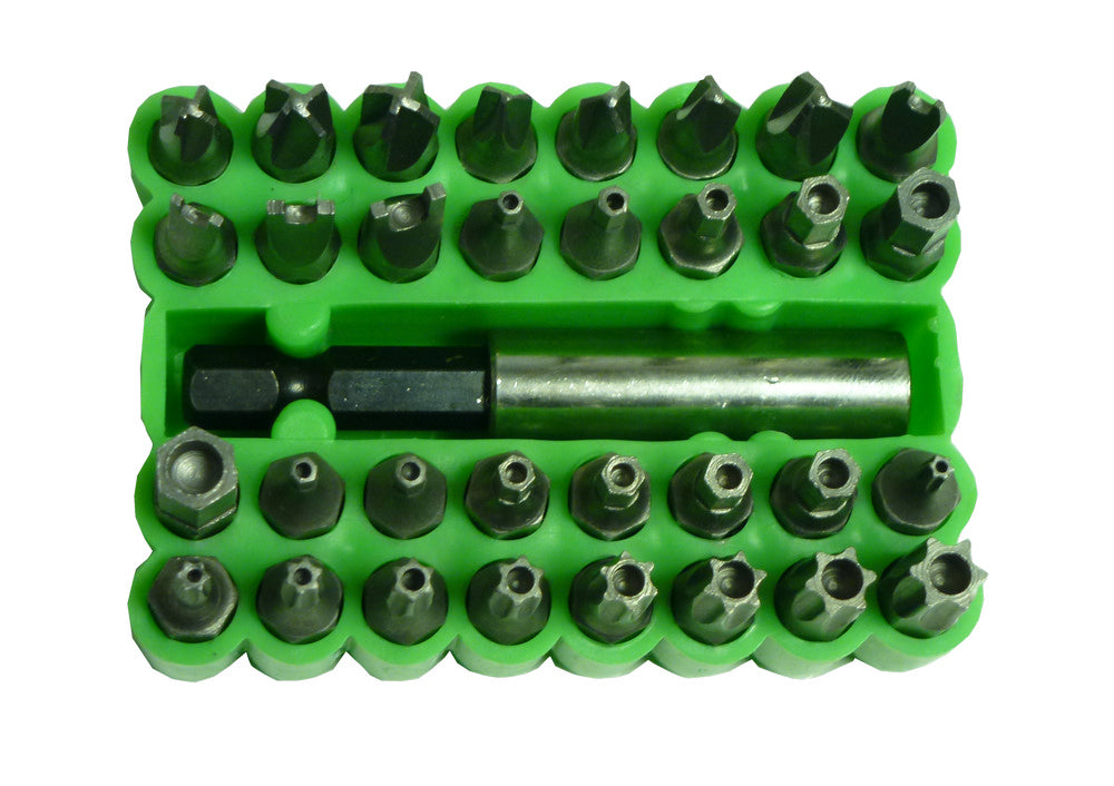 33Pc Security Screwdriver Bit Set In Rubberised Case