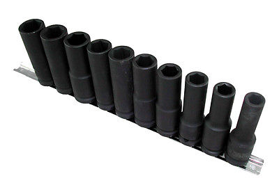 DEEP IMPACT SOCKET SET 10-19MM, 1/2" DRIVE, METRIC FROM BRITOOL HALLMARK LHDMPSET10