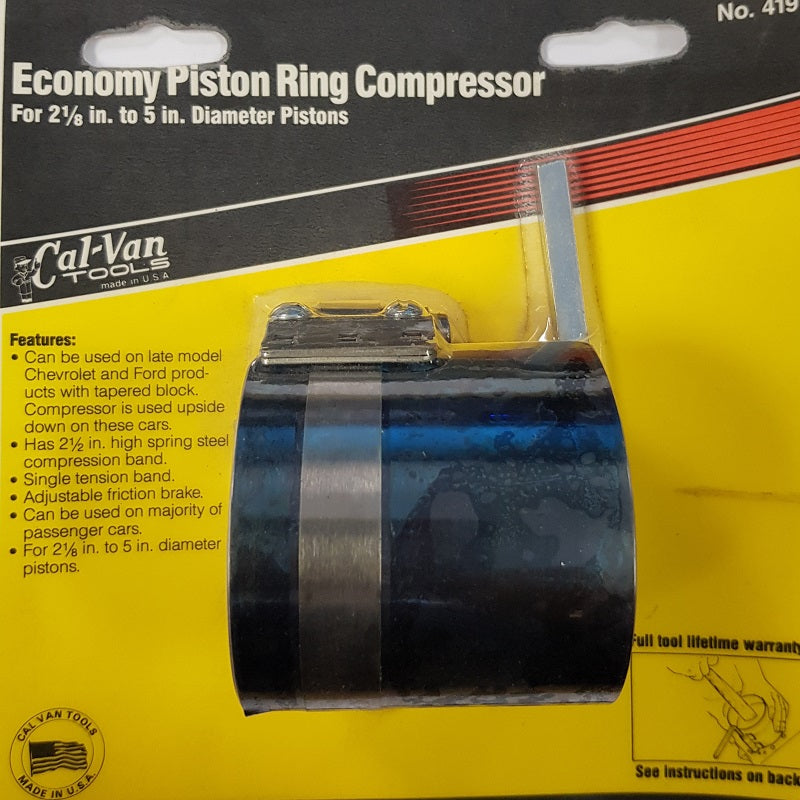 Piston Ring Compressor For 2-1/8" - 5" Diameter Pistons From Cal-Van Tools Usa