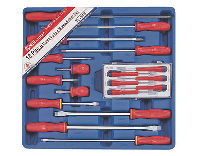 COMBINATION SCREWDRIVER SET 18 PIECE FROM GENIUS TOOLS TL-518