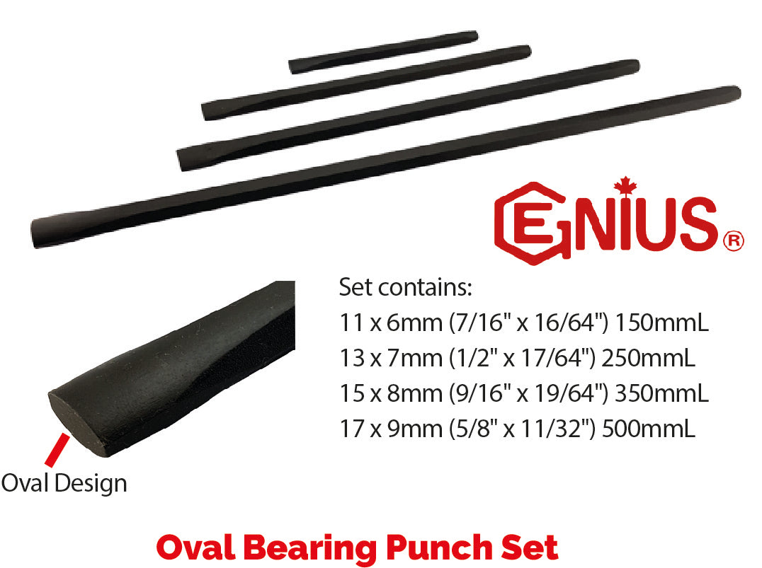 4Pc Oval Bearing Punch Set Genius Tools Pc-Bp4