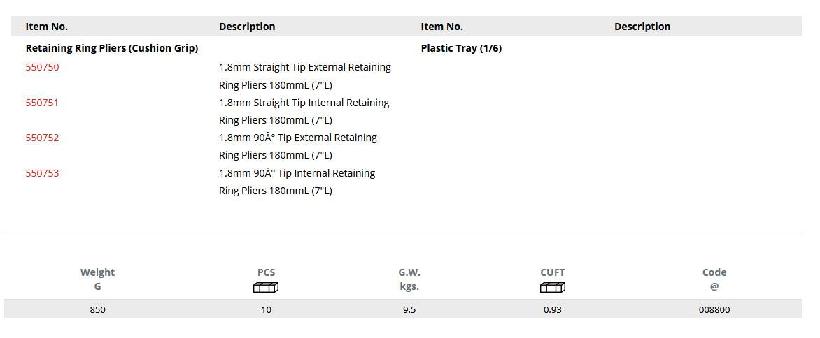 CIRCLIP PLIERS SET 4 PIECE FROM GENIUS TOOLS RP-5504