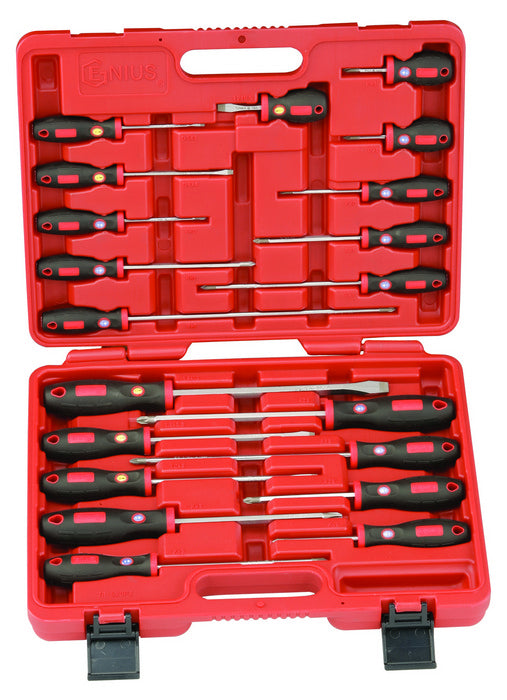 20 PIECE COMBINATION SCREWDRIVER SET GENIUS TOOLS TR-520PZ