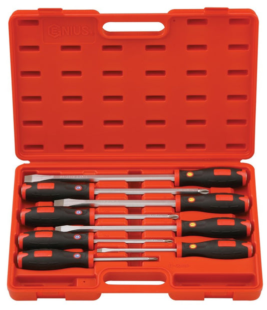 Phillips Ph + Slotted Flat Blade Screwdriver Set With Hammer Cap Genius Tools
