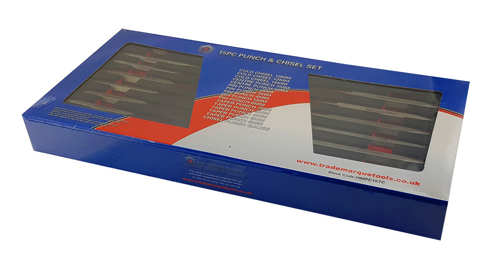 15PC Heavy Duty Punch & Chisel Set by Britool Hallmark