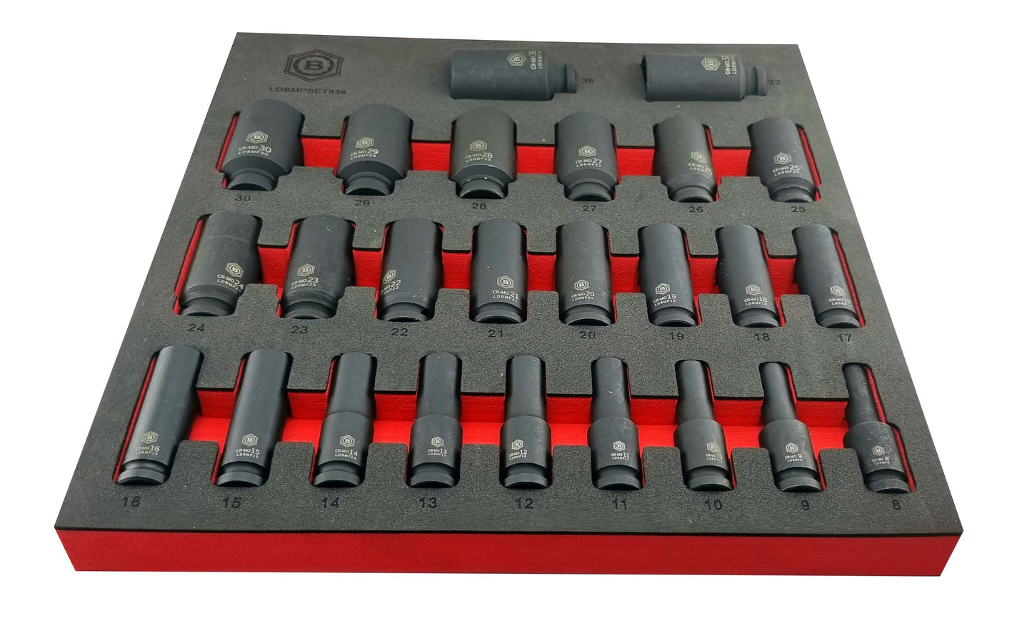 25Pc 1/2" Drive Deep Impact 12-Point Socket Set 8-36mm - Britool Hallmark