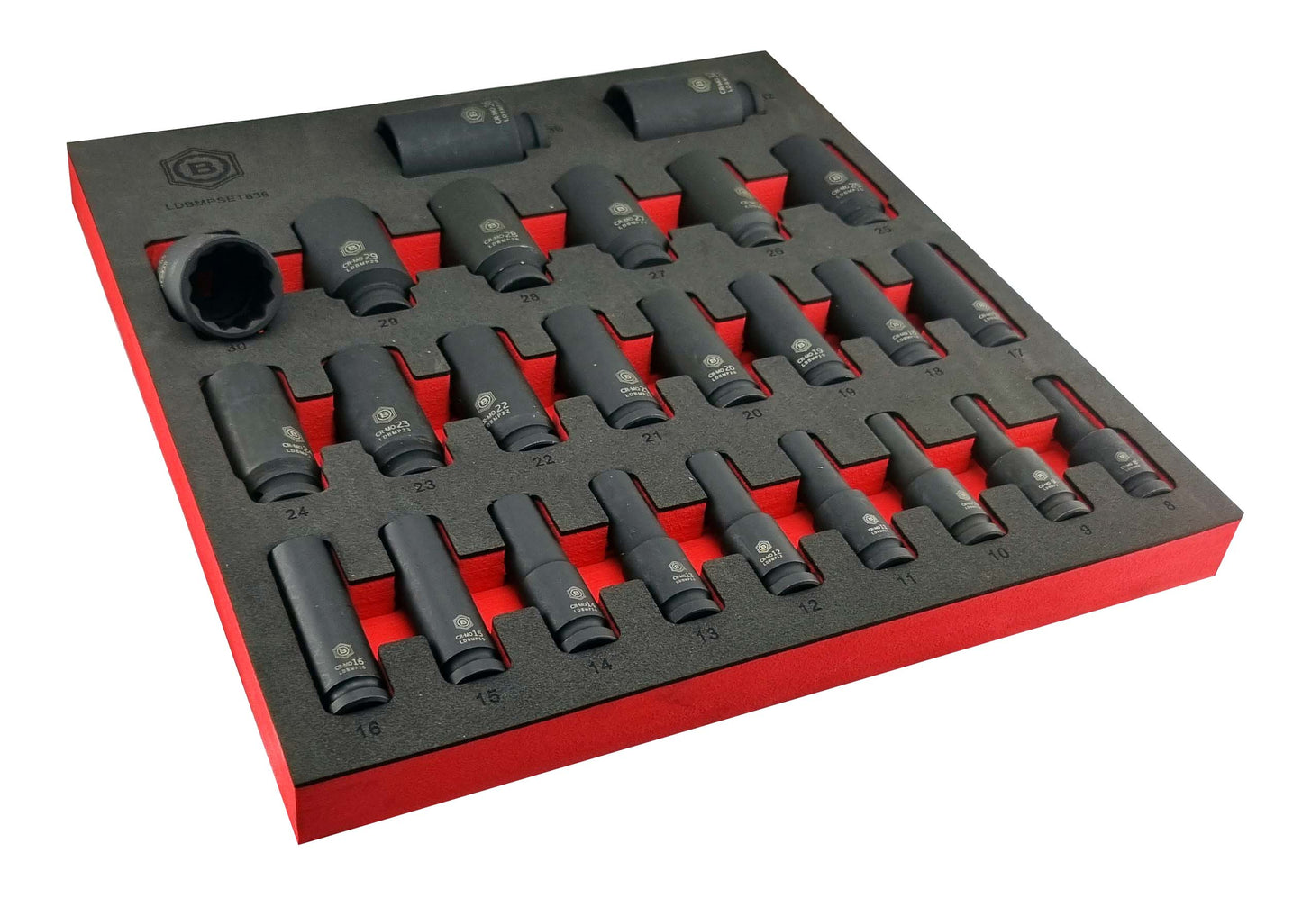 25Pc 1/2" Drive Deep Impact 12-Point Socket Set 8-36mm - Britool Hallmark