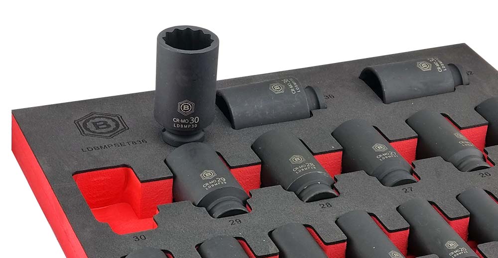 25Pc 1/2" Drive Deep Impact 12-Point Socket Set 8-36mm - Britool Hallmark