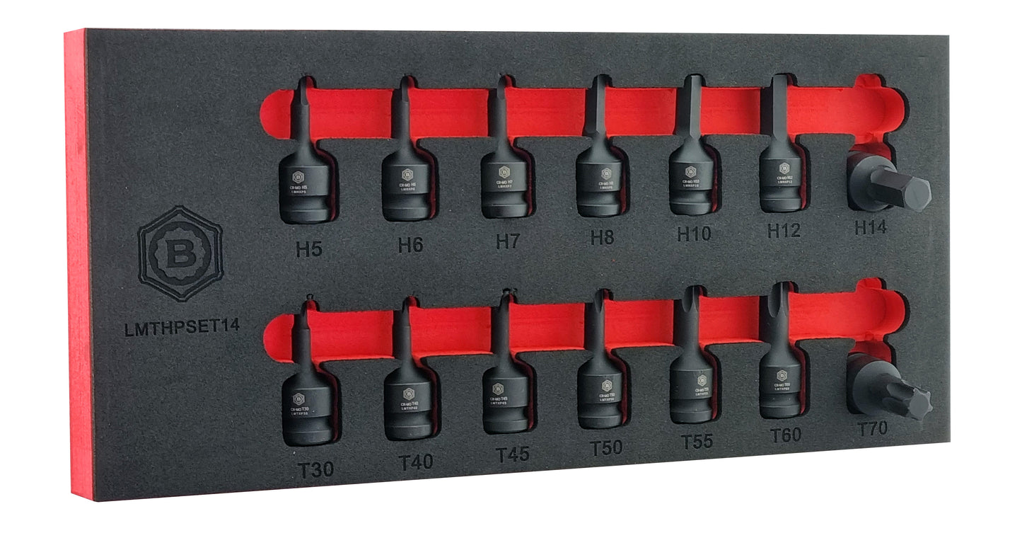 14Pc 1/2" Impact Torx & Hex Bit Socket Set From The Britool Hallmark Range