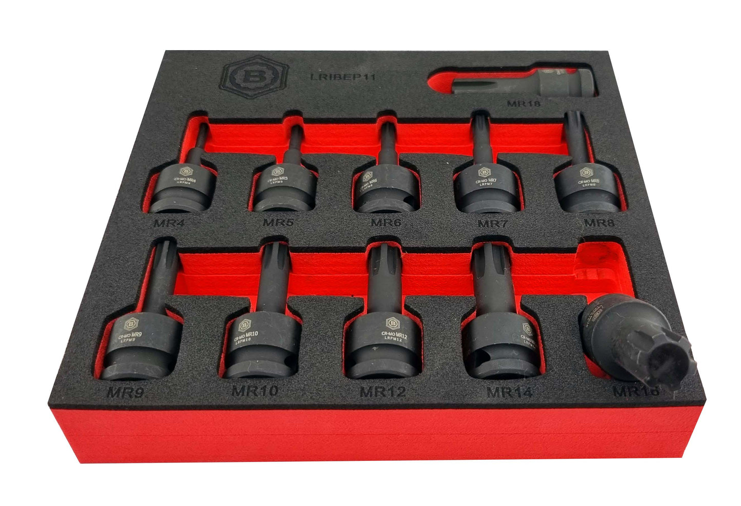 Britool Hallmark 1/2" Drive Ribe Impact Socket Set M4-M18