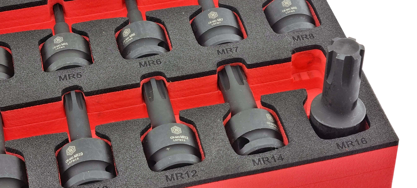 Britool Hallmark 1/2" Drive Ribe Impact Socket Set M4-M18