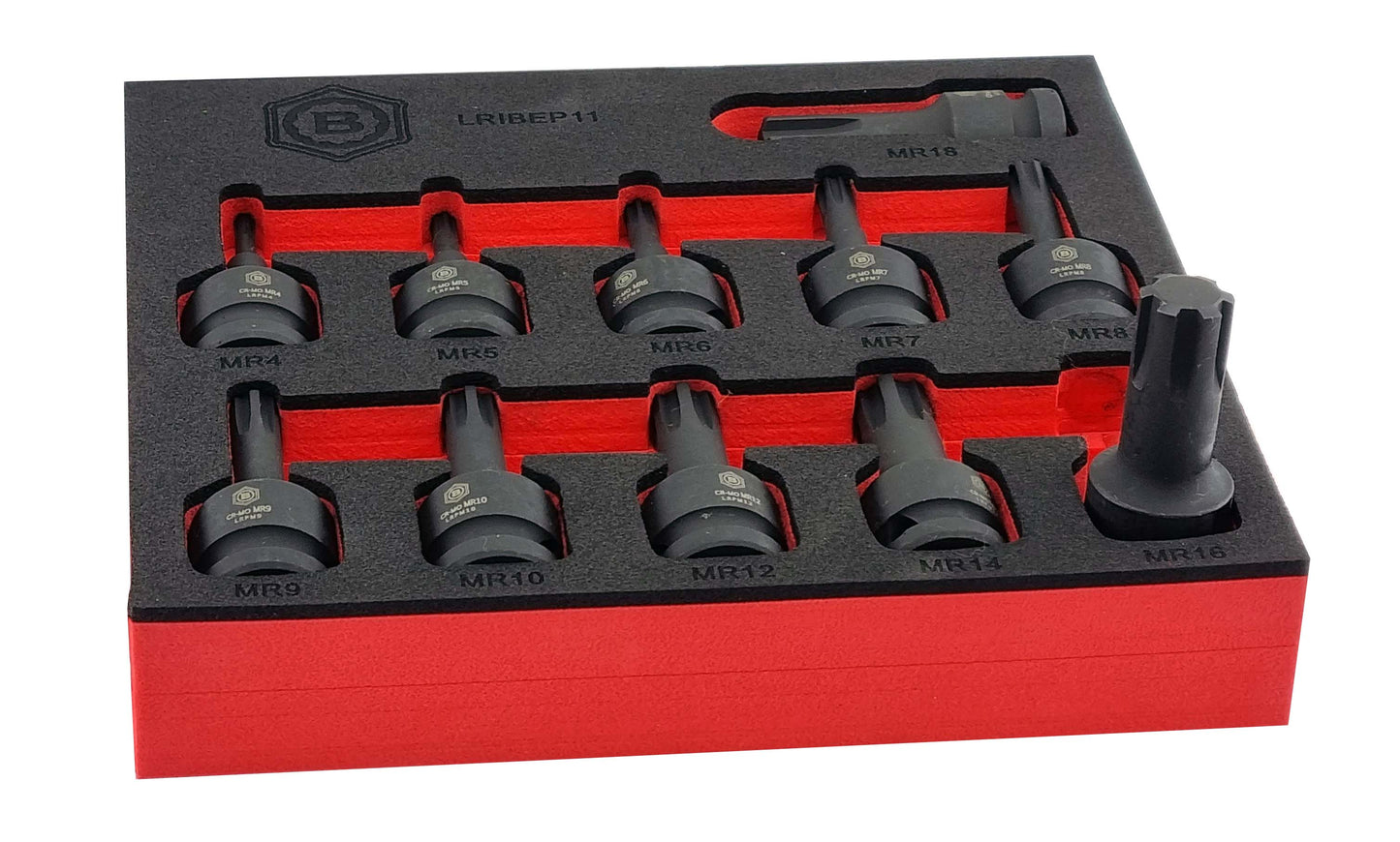 Britool Hallmark 1/2" Drive Ribe Impact Socket Set M4-M18
