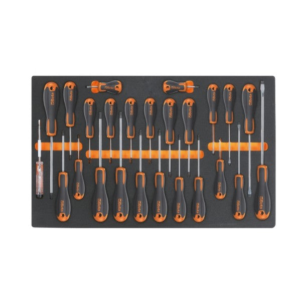 BETA 25PC SCREWDRIVER SET IN FOAM TRAY MODULE