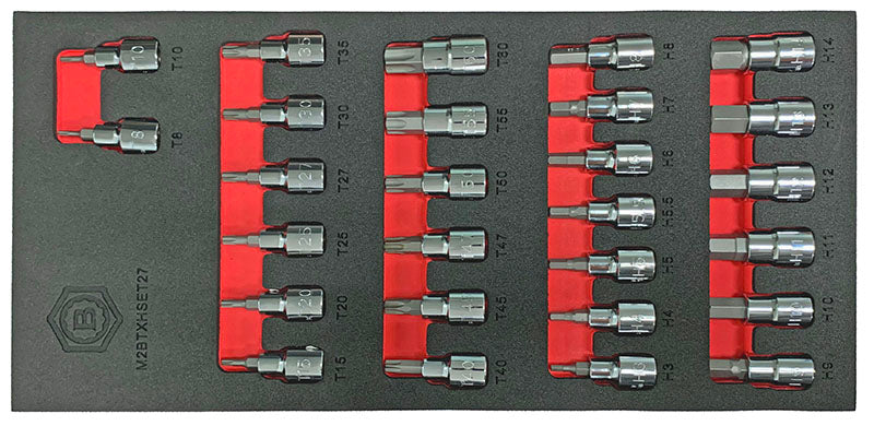 27Pc 3/8" Drive Torx & Hex/Allen Key Bit Socket Set - Britool Hallmark