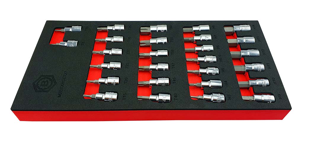 27Pc 3/8" Drive Torx & Hex/Allen Key Bit Socket Set - Britool Hallmark