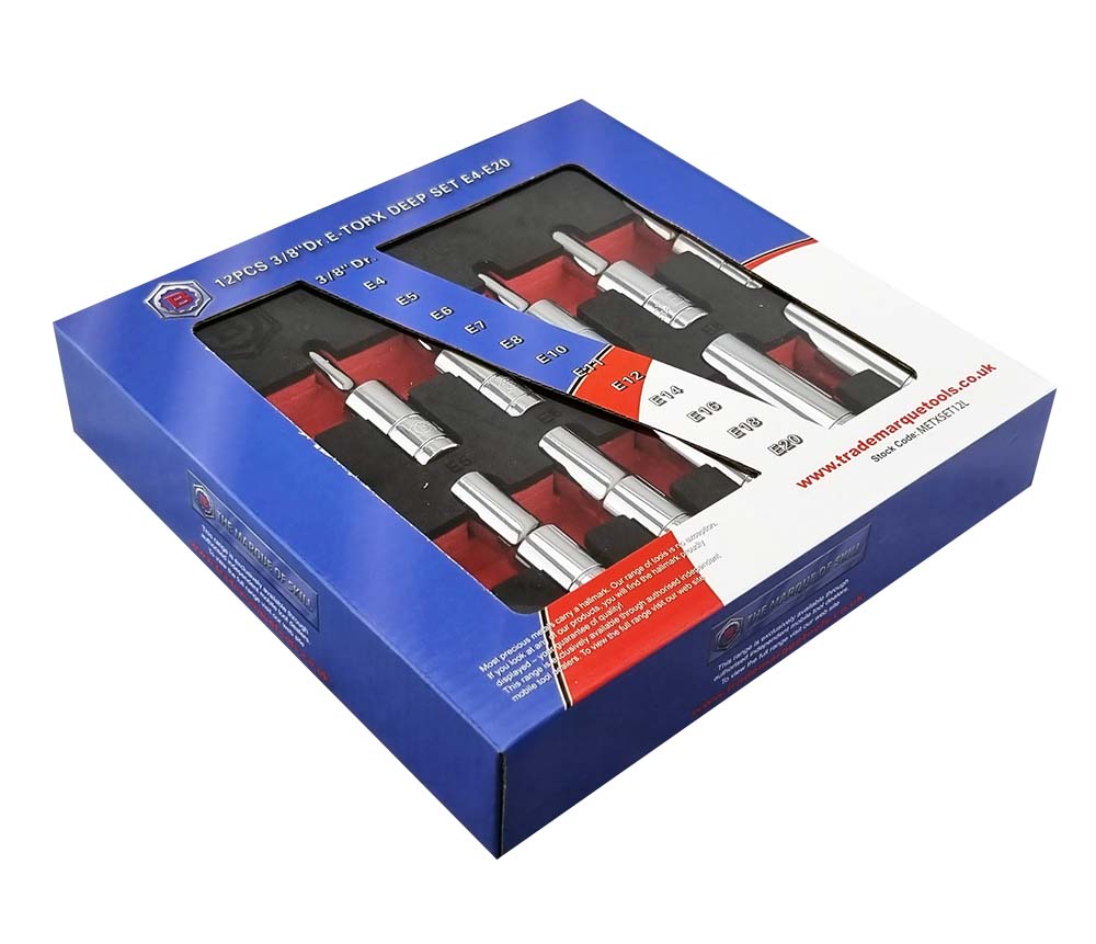 12pc 3/8" Dr. Deep E-Torx/Star Socket Set E4-E20 - Britool Hallmark