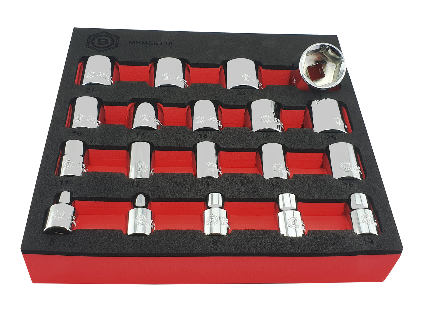 3/8" Drive Socket Set (6-Point), Sizes 8 To 24mm From Britool Hallmark