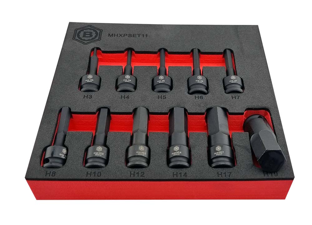 BRITOOL HALLMARK 3/8"SD  HEX / ALLEN KEY IMPACT DRIVER 11PC SET