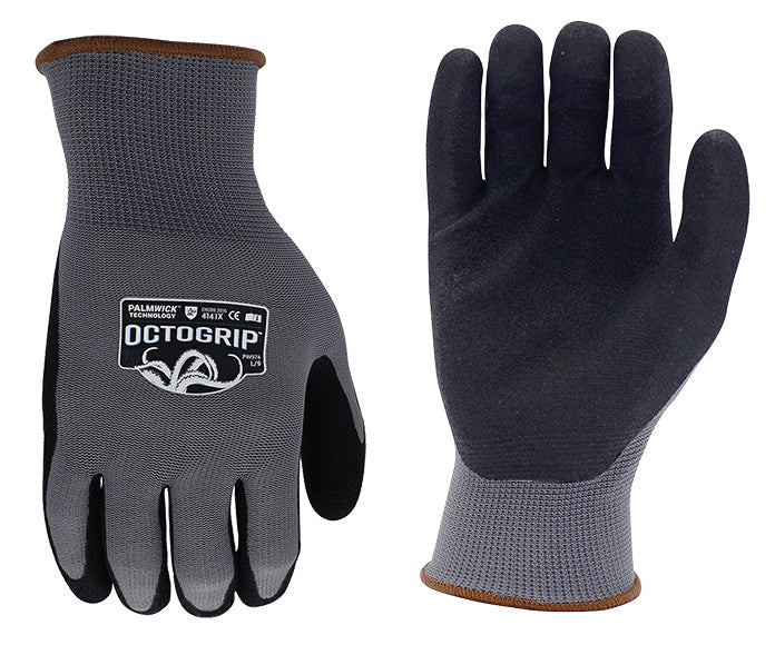 OCTOGRIP MECHANICS / WORK GLOVES SIZE LARGE POLYESTER NITRILE PALM