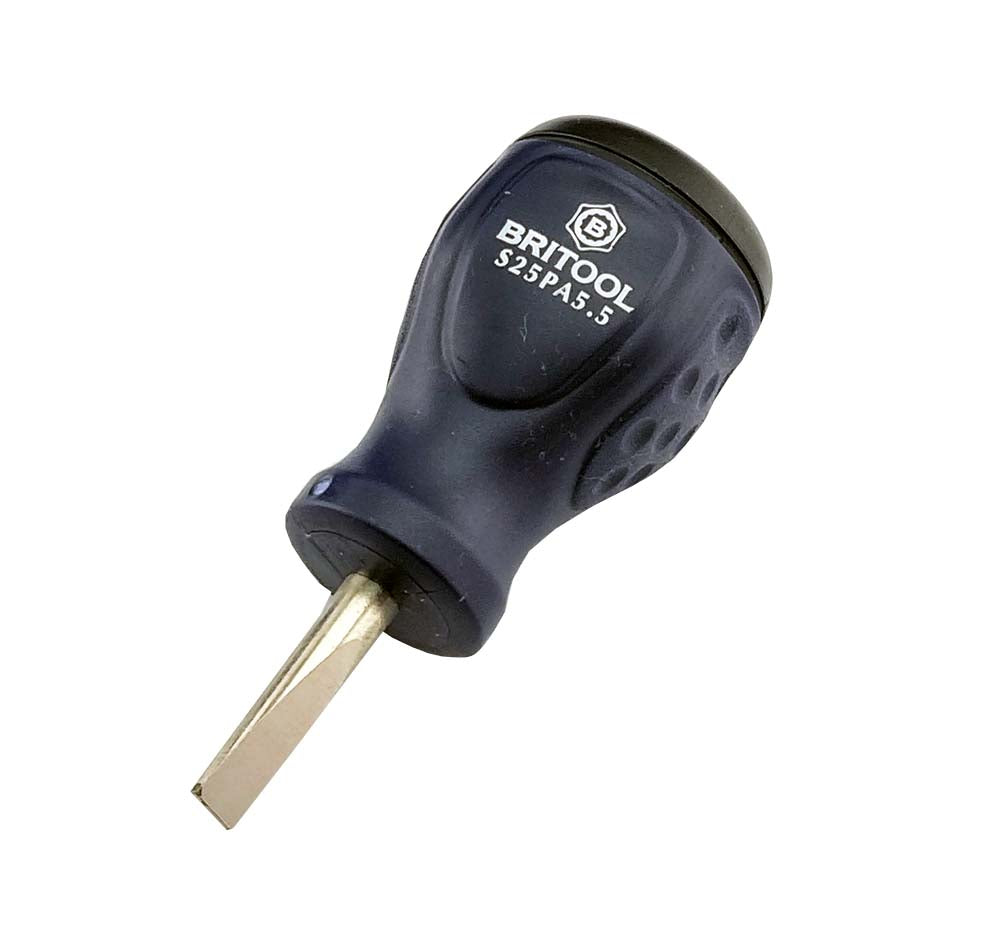 Britool Stubby Slotted Flat Blade Screwdriver 5.5mm X 25mm