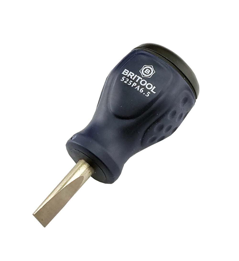 Britool Stubby Slotted Flat Blade Screwdriver 6.5mm X 25mm