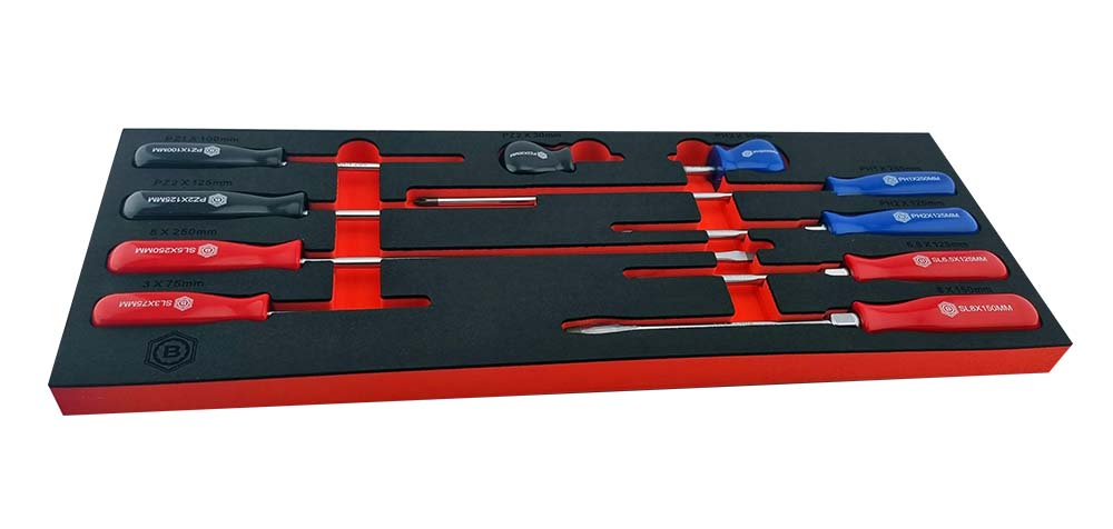 10Pc Pozi, Phillips & Slotted Screwdriver Set From Britool Hallmark