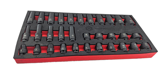 Britool 32Pc 3/8" Standard & Deep 6-Point Impact Socket Set (damaged packaging)