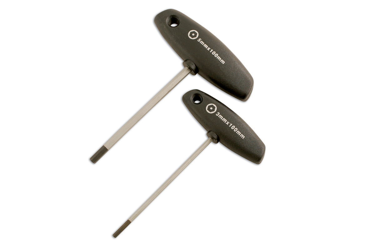 3 & 5mm 2Pc Security Hex T-Handle Power Key Set For Ford Weber Carburettors