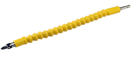 Yellow flexible shaft suitable for 1/4" shank screwdriver bits.