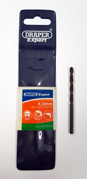 HSS TWIST DRILL BIT 4MM FROM DRAPER EXPERT