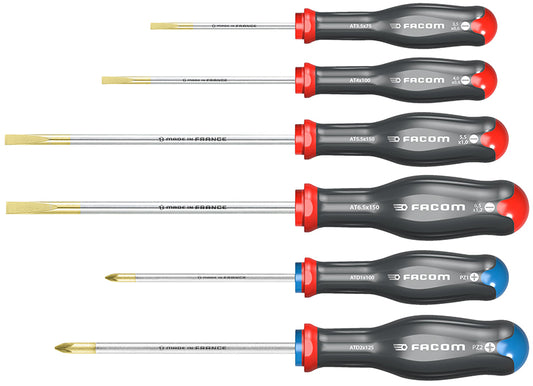 6PC POZIDRIV AND SLOTTED SCREWDRIVER SET FROM FACOM