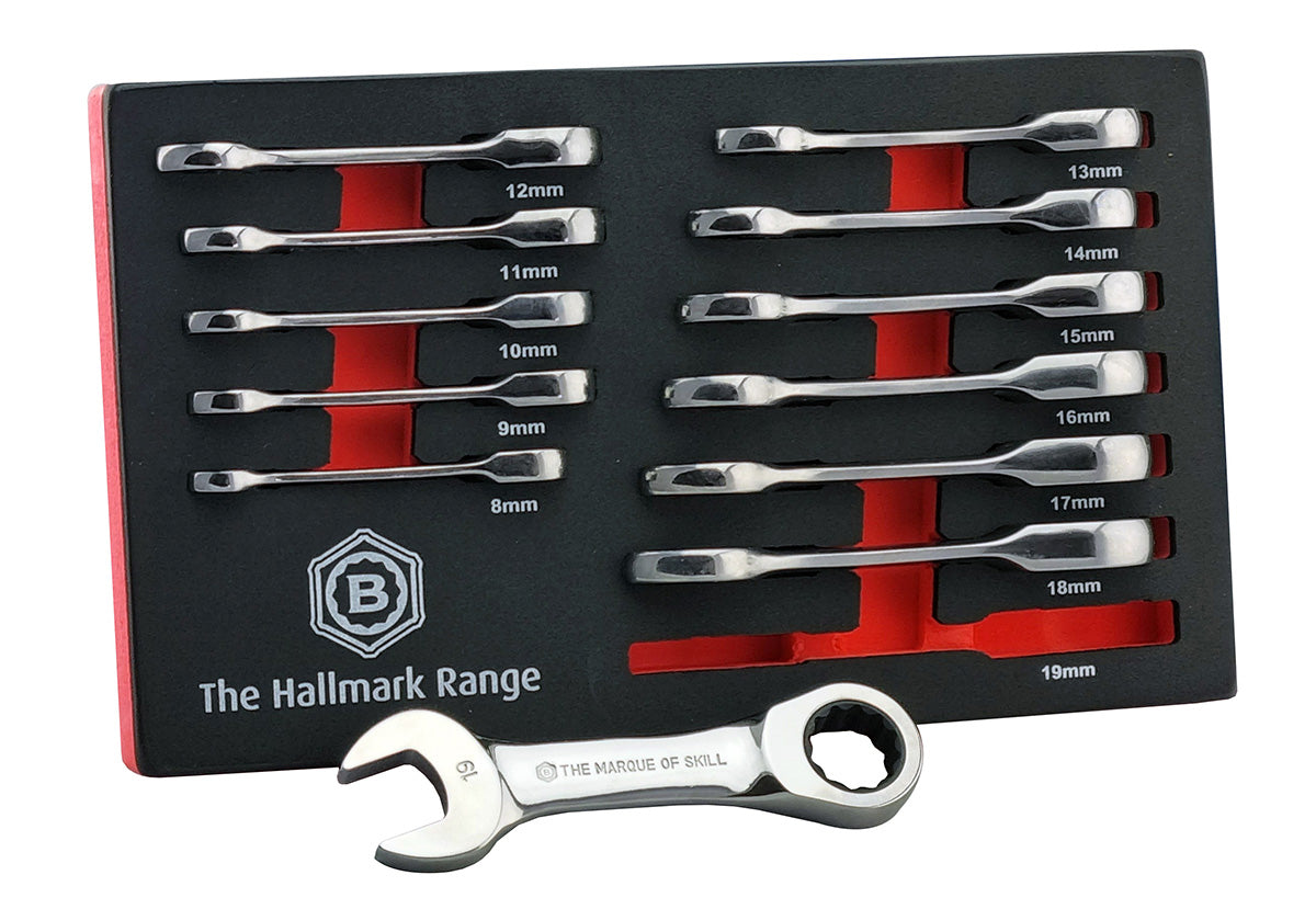 XL Double Ring Ratchet Spanner Set + FREE Stubby Set | Britool Hallmark