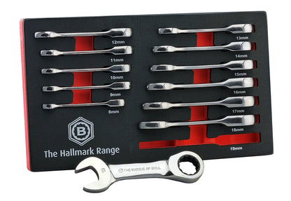 XL Double Ring Ratchet Spanner Set + FREE Stubby Set | Britool Hallmark