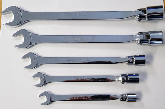 Britool England 5pc Combination Spanners with Flexi Socket